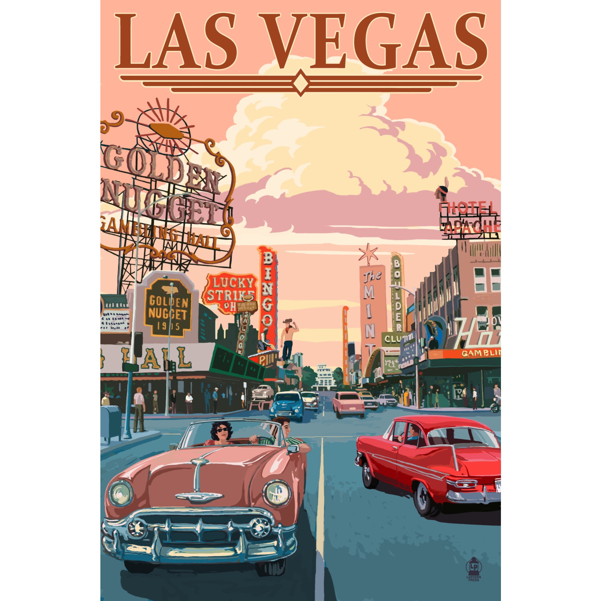 5-Piece Colorful Las Vegas Strip At Night Canvas Wall Art – Decorzee