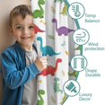 thumbnail image 3 of Blackout Kids Curtains,White Dinosaurs Bones Flowers Pattern Childrens Insulated Curtains Set Of 2,Bedroom Essentials,Toddler Room Decor 52"x84", 3 of 5