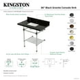 thumbnail image 4 of Kingston Brass KVPK36KASQB6 Templeton 36" Black Granite Console Sink with Acrylic Legs and Shelf (8-Inch, 3-Hole), Black Granite/Polished Nickel, 4 of 4