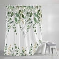 thumbnail image 3 of Green Eucalyptus Leaf Shower Curtain, Spring Country Farmhouse Plants Leaves Waterproof Shower Curtain Set with 12 Hooks Lightweight Bath Curtains Fabric Bathroom Decor 72x72 Inches, 3 of 9
