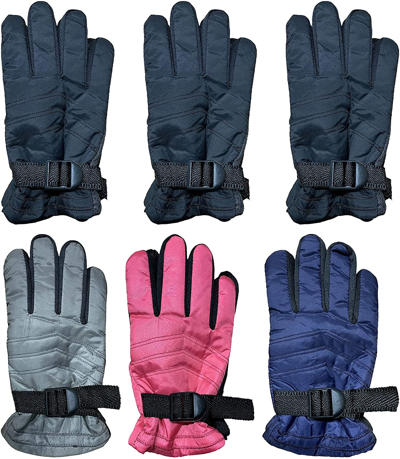 Yacht & Smith Winter Ski Gloves Fleece Lined Adjustable Strap Water Resistant Men Woman Kids 