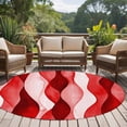 thumbnail image 5 of 6Ft Round Rug, Red Striped Non-Skid Rubber Backing Large Area Rugs - Living Room Bedroom Home Office, Modern Gradient Geometric Ripple Stripes Indoor Floor Mat Carpets Washable Rug, 5 of 9