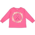 thumbnail image 3 of Inktastic Breast Cancer Pink Ribbon Awareness Wreath Girls Long Sleeve Toddler T-Shirt, 3 of 5
