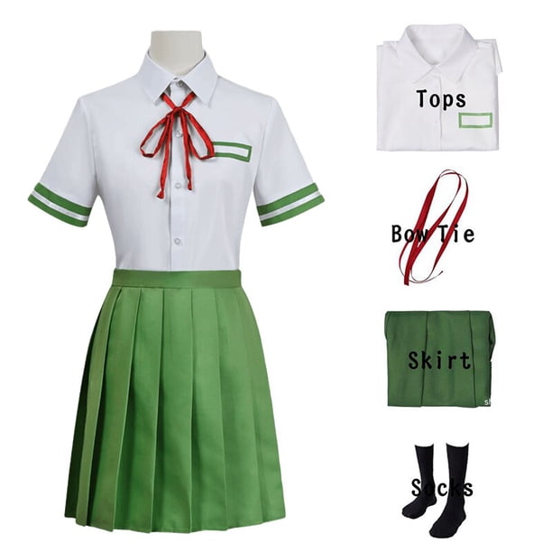 Anime Suzume No Tojimari Cosplay disfraz peluca Iwado Suzume Cosplay JK uniformes camisa falda traje disfraces de Halloween para mujer talla única Gao Jinjia LED