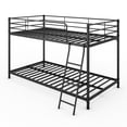 thumbnail image 5 of Hassch Twin Over Twin Size Bunk Bed with Inclined Ladder, Metal Bed Frame with Built-in Ladder for Bedroom, Space Saving, Black, 5 of 8