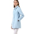 thumbnail image 4 of Abrigo Largo De Invierno Con Cuello Peter Pan Y Doble Botonadura Para Mujer Azul L, 4 of 7