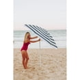 thumbnail image 2 of Oniva 5.5 Ft Portable Beach Umbrella with UPF 50 plus Sun Protection and Tilt Pole, Blue and White Stripe, 2 of 10