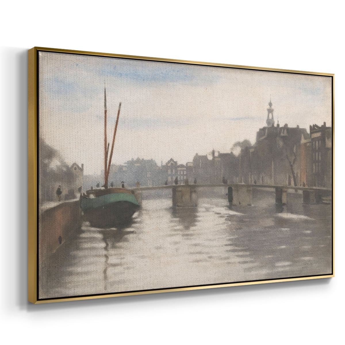 Vintage Landscape-CCCLVI By Wexford Home Framed in Gold Wood Gallery Wrapped Canvas 17 in. x 25 in.