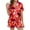 Red, variant on Halloween Womens Silk Pajamas Set 2 Pcs Button Down Silk Pjs Shorts Set Pumpkin Print Loungewear Relaxed Fit Ruffle Notch Collar Gothic Sleepwear with Pockets