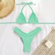 thumbnail image 3 of Gibobby Conjunto de Bañador Sexy Traje de baño de bikini sexy con correa de reffle con estampado informal para mujer Traje de baño de dos piezas(Verde,M), 3 of 5