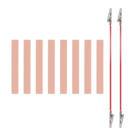 Uxcell 10x80mm Copper Anode Sheet, 8 Pack Pure Copper Strip (99.995% Pure) 1mm Thick Plate Electrode Set with Alligator Clips Cables for Electroplating Plating Experiment