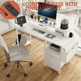 thumbnail image 3 of 47.3" Rectangular Desk | 2 Standard Outlets and USB Port | MDF + Metal Build | Solves Cable Management Issues, 3 of 6