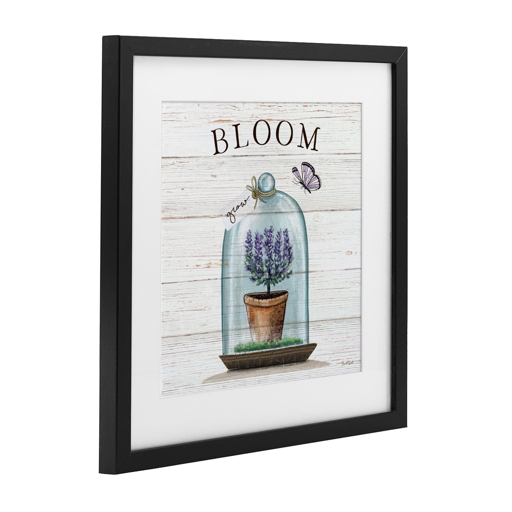 Stupell Industries Cottage Bloom in Bell Jar Black Framed Print Under Glass, design by Elizabeth Tyndall