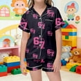thumbnail image 2 of Kids Girls 67 Pajama Button Short Sleeve Shorts Two Piece Silk Sleepwear Children Valentine's Day Nightwear Outfit for Kids Cozy Loungewear, 2 of 6