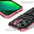 thumbnail image 5 of SaniMore for iPhone 14 Pro Max 6.7" Upgraded Military Shockproof Case, Rugged PC Back & TPU Bumpers Case with Invisible Sliding Card Slot & Kickstand Shockproof Protective Case, Pink, 5 of 10