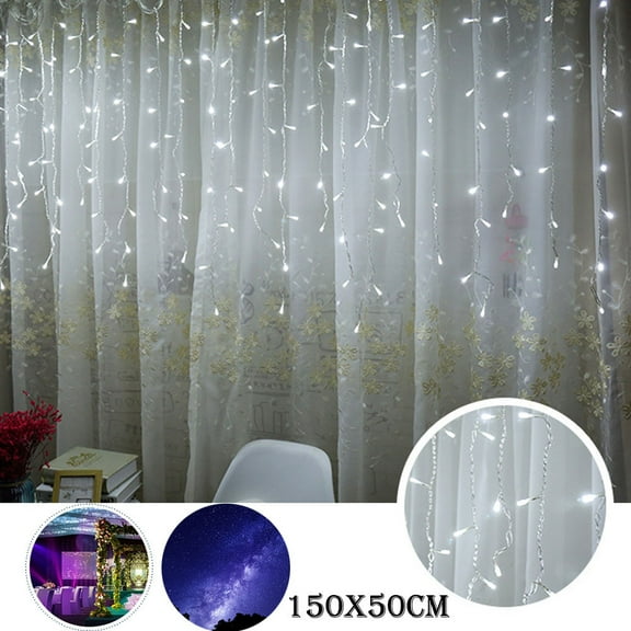 putnchl LED Window Curtain Icicle String Lights Wedding Party Christmas Decor