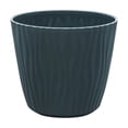 thumbnail image 1 of COM1950s Large Plastic Planter for Indoor Plants, 6.9 Inch Rippled Flower Pot for Succulents, Modern Decorative Container with Drainage for Home Decor, White Gray Green, 1 of 7
