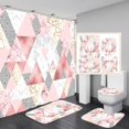 thumbnail image 1 of Aosijia 4 Pcs Marble Shower Curtain Sets Bathroom Sets with Shower Curtain and Rugs and Accessories Rug Toilet Lid Cover and Non-Slip U Shape Mat Waterproof Shower Curtain with 12 Hooks, 1 of 4