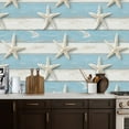 thumbnail image 2 of Coastal Peel and Stick Wallpaper Starfish Wooden Blue White Beach Style Contact Paper 17.7in x 9.8ft Wallpaper Removable Self Adhesive Wall Paper for Bedroom, 2 of 8