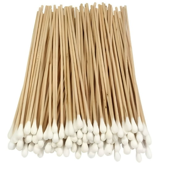 QARUN 200Pcs Cotton Swab Applicator Q-tip Stem Stick 6" Extra Long Wood Handle Swabs