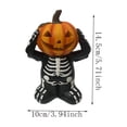 thumbnail image 3 of Set of 3 See No Hear No Speak No Evil Skeleton Pumpkin Figurines Resin Halloween Tabletop Decoration Fall Thanksgiving Home Decor for Mantel Shelf, 3 of 6