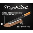 thumbnail image 4 of Concord Genbu Traditional Japanese Chef's Knife Raw Hammered Double Beveled 9CR18MOV Blade w/ 60 HRC. Tortoise Shell Resin Handle. Comes with Magnetic Magnolia Wood Sheath with Stand. (8" Gyuto), 4 of 7