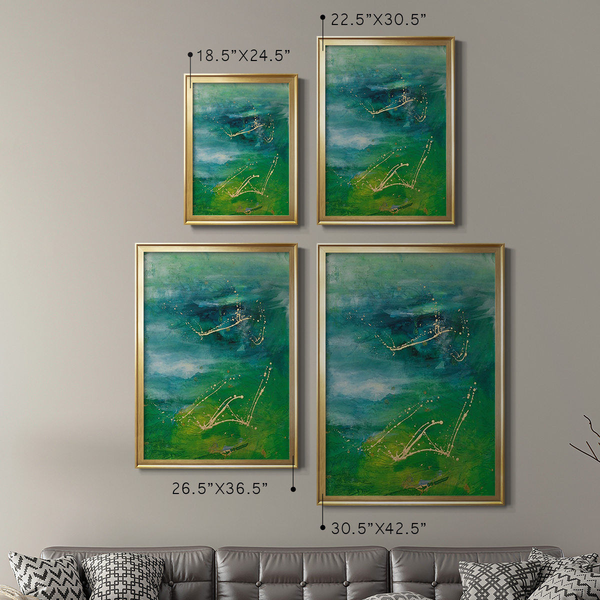 Peaceful Diptych I Premium Framed Print, in Gold, Black, or Silver - Ready to Hang