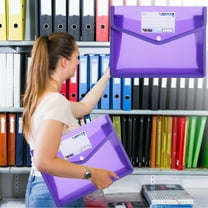 YOTQUSKI Plastic Expanding File Folder, Folders for Documents with Snap Closure, Colorful File Folder Organizer Holder, Transparent Accordion File Pouch,Large Capacity, Fit Letter