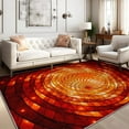 thumbnail image 2 of Modern Burnt Orange Area Rug 5x8 Rug Retro Colorful Flame Church Glass Multicolor Rugs Soft Non Slip Indoor Outdoor Throw Carpet, 2 of 6