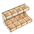 thumbnail image 3 of Milaget DIY Craft Wooden Pigment Paint Bottle Rack Model Organizer Storage Stand Holder 2-layer 12-grid, 3 of 9