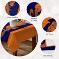 thumbnail image 5 of Orange Navy Blue Seahorse Table Cloth Waterproof Tablecloths, Summer Beach Coastal Modern Tablecloth Dining Table Cover for Kitchen Party Tabletop Outdoor, Rectangle Tablecloth 54x108 Inch, 5 of 9