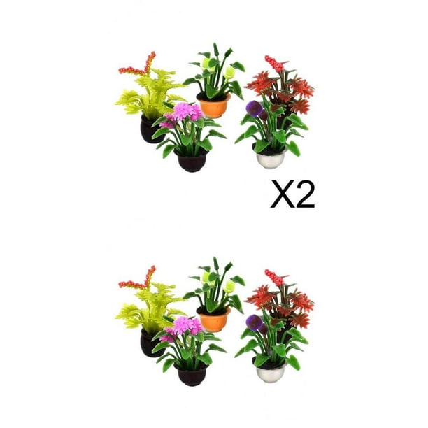 Macetas de flores de casa de muñecas,Accesorios de miniaturas de casa de muñecas