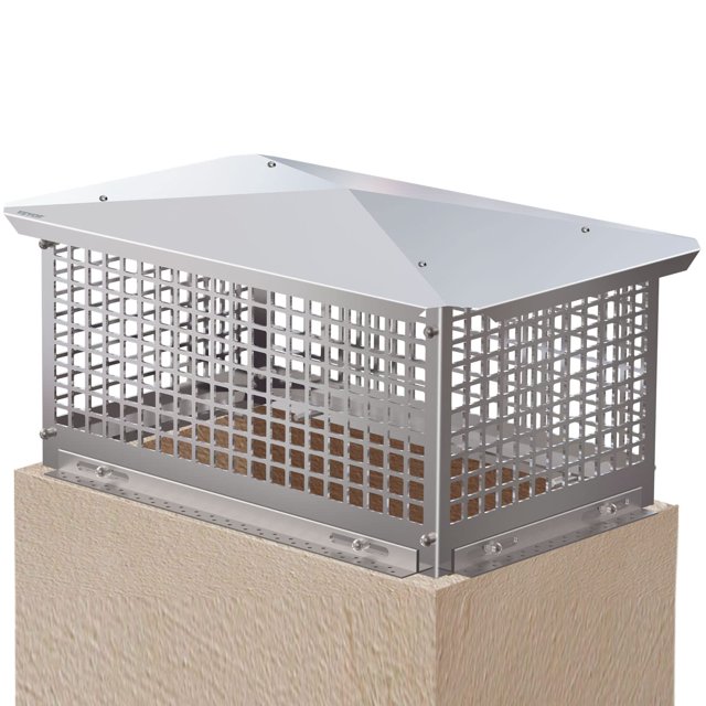 VEVOR Bouchon de Cheminée 13 "x 21" Bouchons de Cheminée, Couvercle de Cheminée en Acier Inoxydable 304, Pare-Étincelles en Métal Réglable avec Vis à Boulons, Couvercle de Cheminée en Maille pour Extérieur Existant