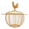 thumbnail image 1 of GOOHOCHY Huevera: cestas decorativas para encimera. Contenedor de alambre metálico con doble asa y tapa con pomo de pollo. Frutero redondo para centro de mesa rústico., 1 of 8