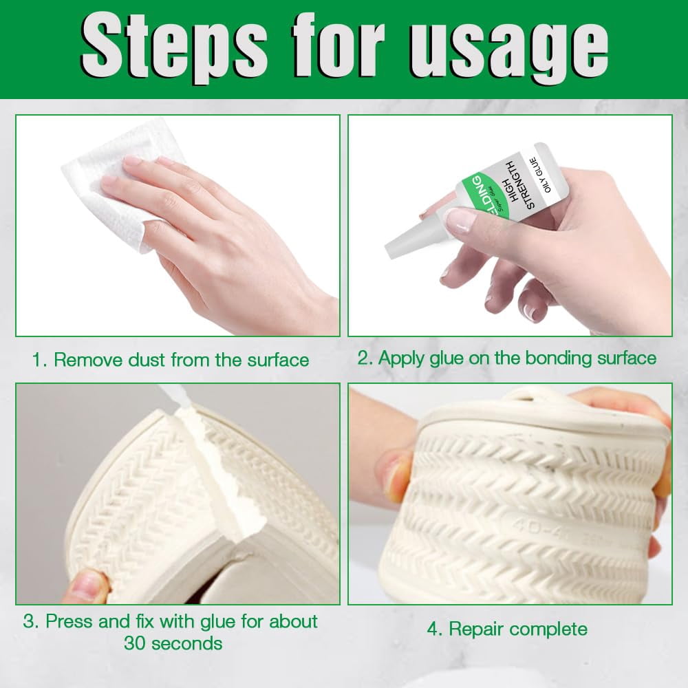 Shoe Glue Sole Repair, High-Strength Oily Glue Instant Adhesive for Metal Plastic Wood Glass Ceramic Leather