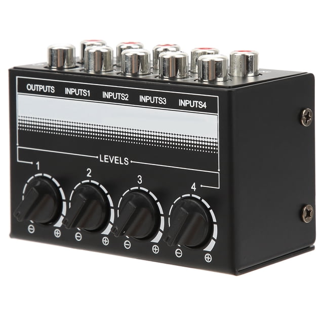 Mezclador Estéreo, Caja Divisora de Audio Portátil De Ganancia De Metal -12dB De 6,35 Mm De Bajo Ruido Para Clubes Pequeños Para Reproductores De CD EOTVIA No