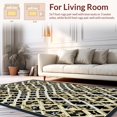 thumbnail image 2 of ODIKA 8'x10' Machine Washable Non-Slip Area Rug, Geometric Floral Lattice With Interlocking Shapes And Leaf Details High Traffic Rug, Black, 218428, 2 of 7