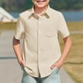 thumbnail image 6 of Girls' Button Down Shirts Boys Beige Dress Shirt Button Up Shirt Boys Formal Shirt Boys Uniform Shirt Boys Girls Fashion, 6 of 6