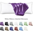 thumbnail image 2 of Body Pillow with Satin Pillowcase, Cooling Body Pillow for Adults, Removable Cover, Black (20"x54"), 2 of 9