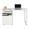 Winado Wooden Computer Desk PC Laptop Desk with 2 Drawers & Open Shelf,White