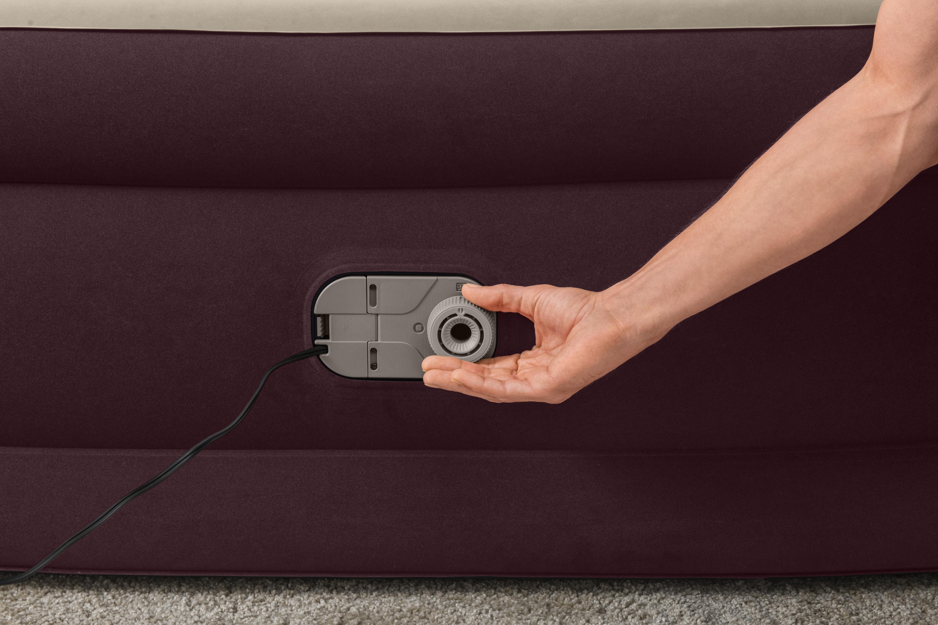 BESTWAY® MAROON TRITECH AIR MATTRESS QUEEN 20″ WITH BUILT-IN AC PUMP