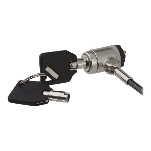 StarTech.com 6ft (2m) Laptop Cable Lock with Keys, Keyed Security Cable Lock for Compatible K-Slot Laptops, Desktops, Computers & Other Devices, Anti-Theft Vinyl Coated Steel Cable Lock - 6 ft Keyed Cable Lock (LTLOCKKEY) - Security cable lock - black, silver - 6.6 ft