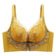 thumbnail image 3 of Ahuyic Womens Bra,Summer Plus Size Bra,Ladies Comfortable Breathable No Steel Lace Gathering Adjustment Lift Bra Womens Underwear,Yellow,S, 3 of 5
