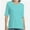 Lake blue, variant on Women's V Neck Basic Summer Casual Elbow Length T Shirts