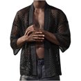 thumbnail image 2 of Mefallenssiah Hauts pour Hommes, Liquidation Haut Décontracté à Manches Courtes Col Montant, 2 of 7