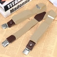 thumbnail image 5 of Buyless Fashion 2 Pack Suspenders for Men - 48" Elastic Adjustable Straps 1 1/4" - Y Shape - 5123-2-Tan, 5 of 7