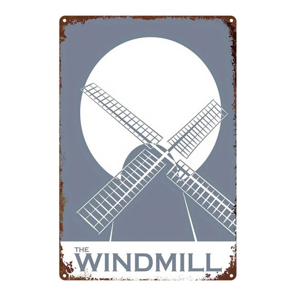 1 piece of vintage-style windmill tinplate wall hanging, 8x12 inches (20x30 cm) tinplate, interior wall art | cozy room decoration | durable wall art, ideal for room decor.