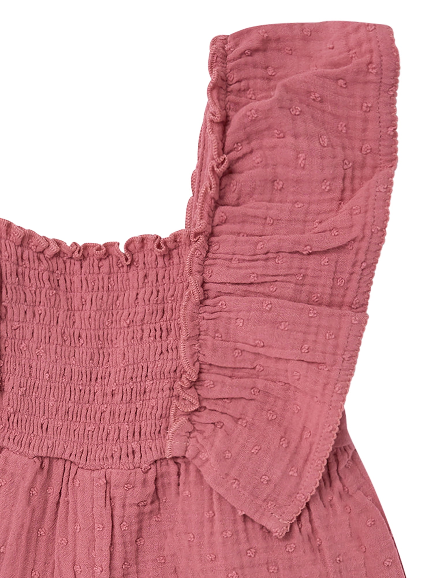 Modern Moments by Gerber Toddler Girl Flutter Romper with Smocking, Sizes 12 Months - 5T