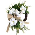 thumbnail image 4 of Coronas de Magnolia artificiales de 45cm para colgar en la puerta delantera, primavera y verano, florecimiento hecho a mano para foto de vacaciones, a Soledad Corona colgante de puerta delantera, 4 of 10