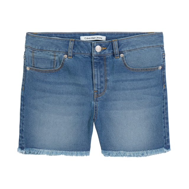 Pantalones cortos Calvin Klein para niñas, vaqueros elásticos, corte novio, 12 años